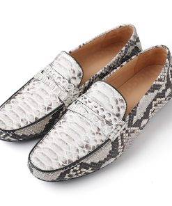 Men's Shoes Natural Snake-Skin Casual Loafer