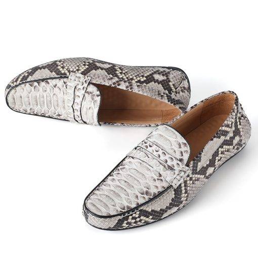 Men's Shoes Natural Snake-Skin Casual Loafer - Image 3