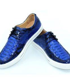 Men's Snakeskin Leather Shoes Casual Bean Python Shoes Slip On Loafer