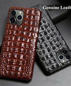Real Leather Crocodile Grain iPhone 16 Pro Max Case