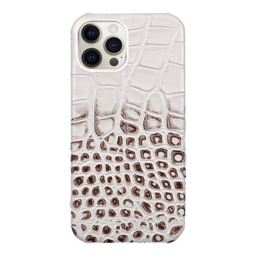 Crocodile Embossed Real Leather Case for iPhone 14 Pro Max
