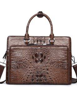 Men's Crocodile Briefcase Real Alligator Business Shoulder Bag
