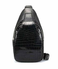 Mens Genuine Crocodile Chest Bag Crossbody Bags