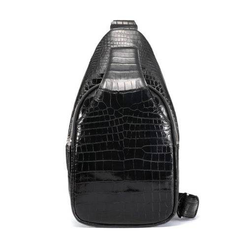 Mens Genuine Crocodile Chest Bag Crossbody Bags