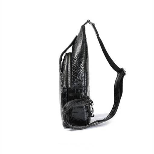 Mens Genuine Crocodile Chest Bag Crossbody Bags - Image 4