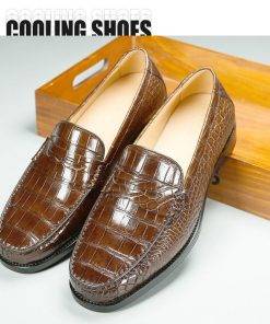 Genuine Crocodile Slip-On Loafer Alligator Shoes