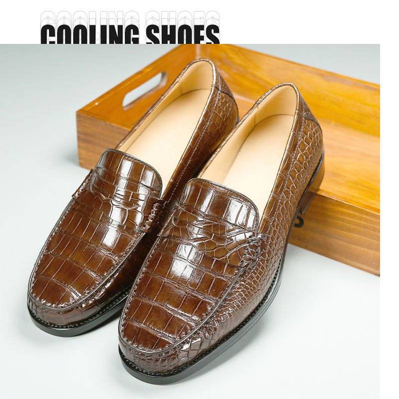 Genuine Crocodile Slip-On Loafer Alligator Shoes - Everweek