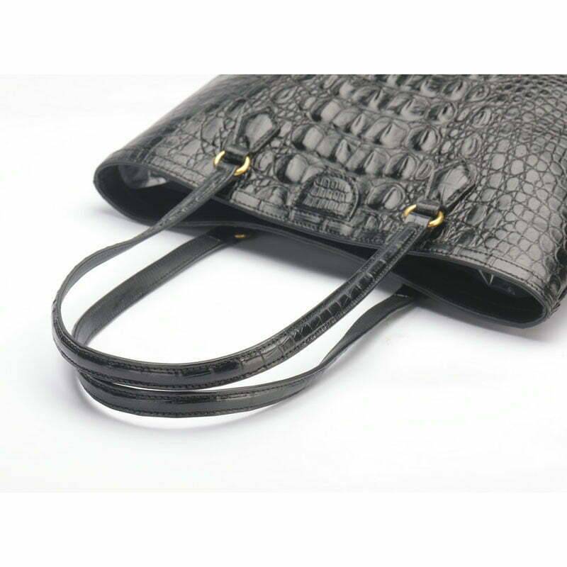 Genuine Albino Crocodile Leather Handbag, Alligator skin Women Shoulder Bag  25