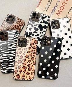 Polka Dots Phone Case Zebra Grain iPhone 16 Pro Max Case