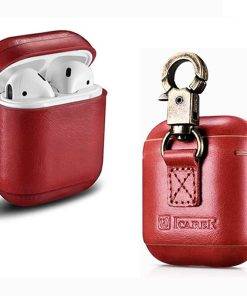 ICARER Genuine Leather AirPods Case for Apple AirPods 3