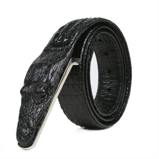 Alligator Belt Cowhide Crocodile Print Men's Belt - Image 2
