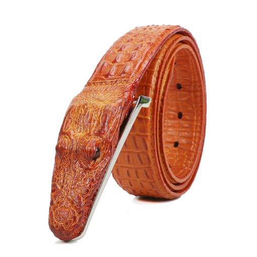 Alligator Belt Cowhide Crocodile Print Men's Belt - Image 3
