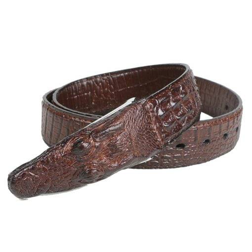 Alligator Belt Cowhide Crocodile Print Men's Belt - Image 6