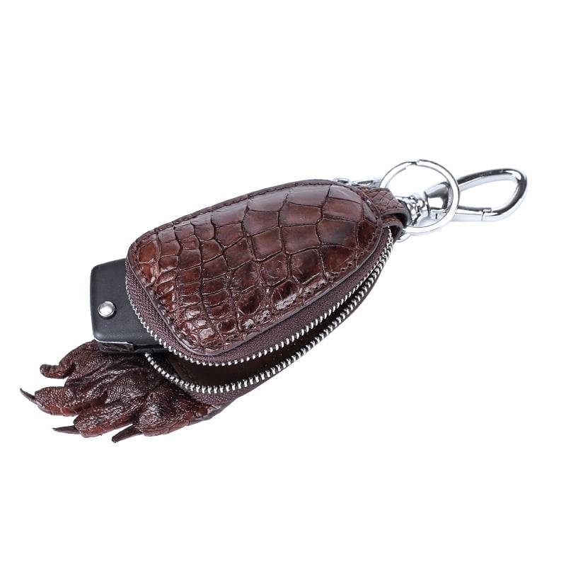 Crocodile Claw Leather Car Key Pouch Bag Case Wallet Holder Chain