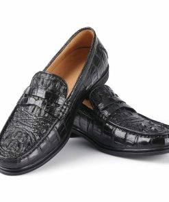 Genuine Crocodile Loafers Alligator Slip on Shoes