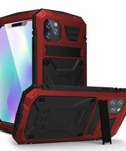 Full Body Heavy Duty Dropproof Phone Case For iPhone 15 Por Max Shockproof Kickstand Tempered glass Metal Cover