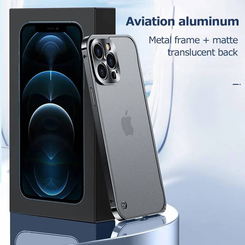 Case For iPhone 15 14 Pro Max 13 12 Aluminium Alloy Metal Bumper Matte Cover