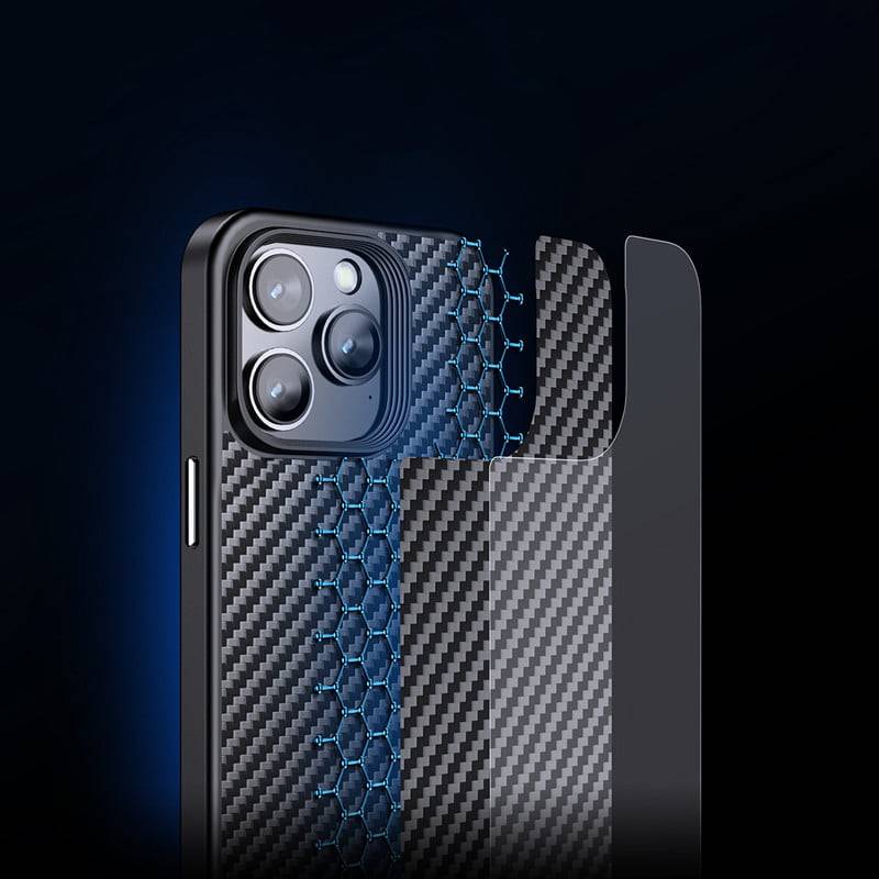 Luxury Carbon Fiber Cute Phone Case - For iPhone 12, 13, 14 Pro