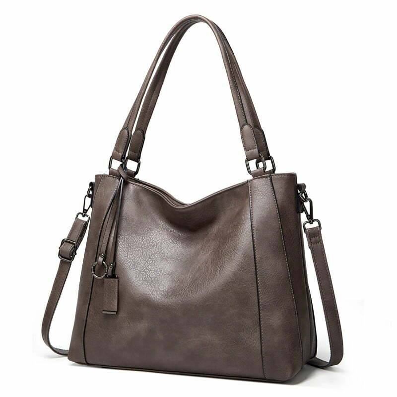 Simple Shoulder Bag, Cognac Leather Hobo Large Leather Tote