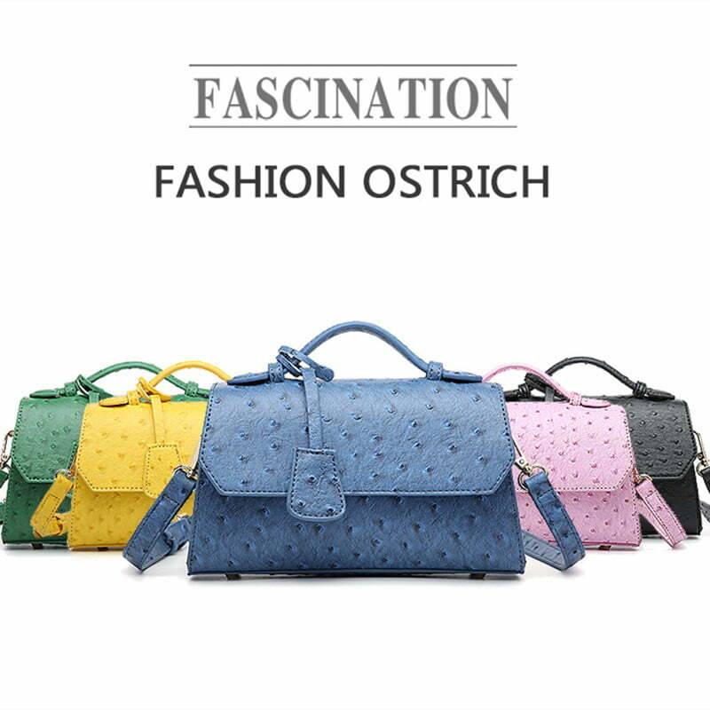 Luxury Ostrich Pattern Handbags For Women Quality Pu Leather