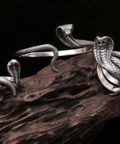 Snake Bracelet Jewelry Bangle Bracelet Ring Sterling Silver Adjustable Cobra Snake Bangle Bracelet