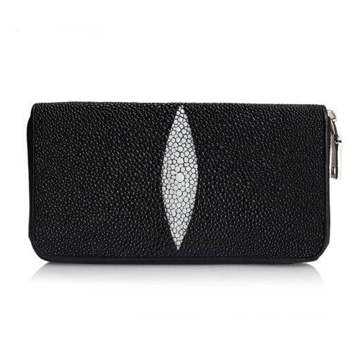 Women Genuine Stingray Skin Long Wallet