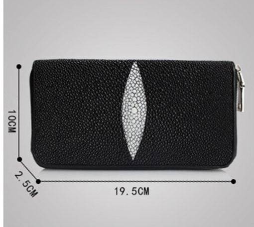 Women Genuine Stingray Skin Long Wallet - Image 11