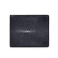 Men's Polished Stingray Leather Wallet Black