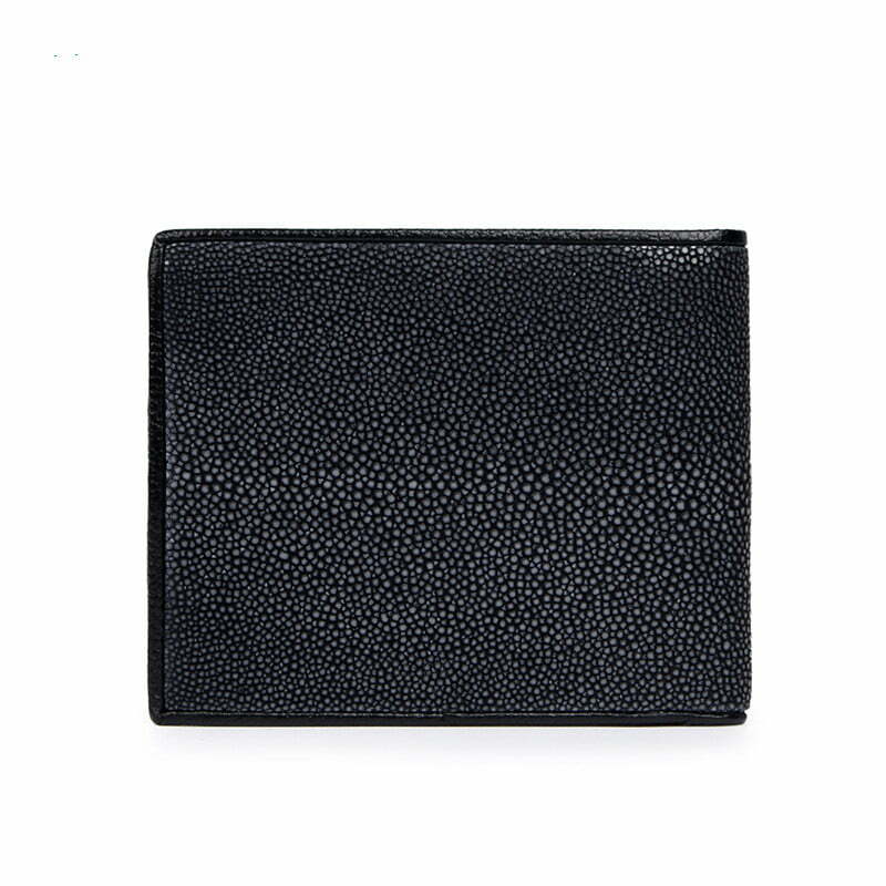 Black Long White Pearl Stingray Leather Men's Wallet