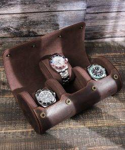 Watch Roll Travel Case 3 Slots Watch Box Organizer Watch Storage Holder Display Case