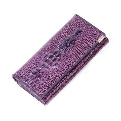 Fashion Genuine Leather Crocodile Pattern Women Clutch Wallet Credit Card Holder