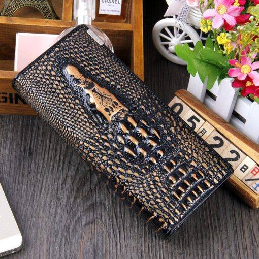 Fashion Genuine Leather Crocodile Pattern Women Clutch Wallet Credit Card Holder - Image 5