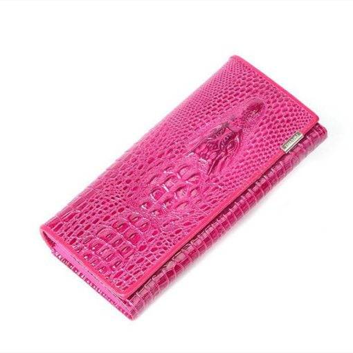 Fashion Genuine Leather Crocodile Pattern Women Clutch Wallet Credit Card Holder - Image 4