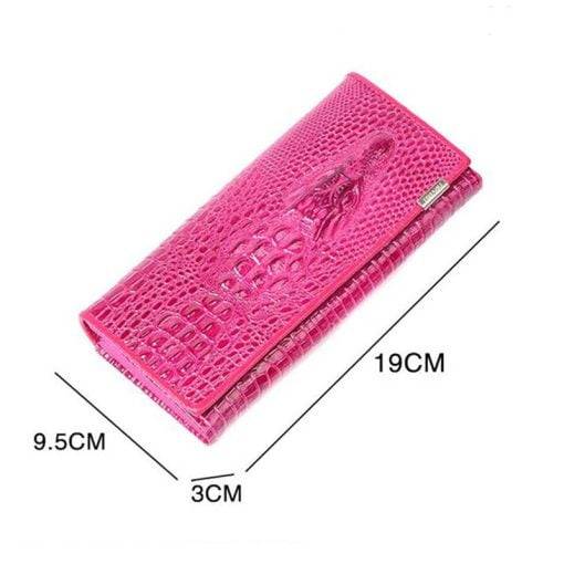Fashion Genuine Leather Crocodile Pattern Women Clutch Wallet Credit Card Holder - Image 7