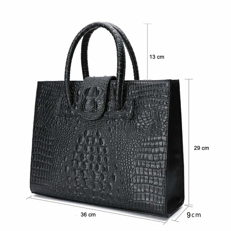 Women Retro Crocodile Pattern Leather Handbag Fashion Tote Handle Bag with Zipper and Shoulder Strap Rose Red