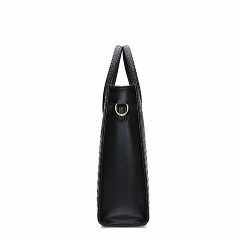 New Quality PU Leather Women Hand bags Crocodile pattern Tote bag Lock  Shoulder Messenger Bags Retro Fashion Female Square bag