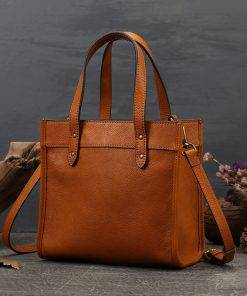 Genuine Leather Retro Shoulder Bag Cowhide Leather Handbag Tote