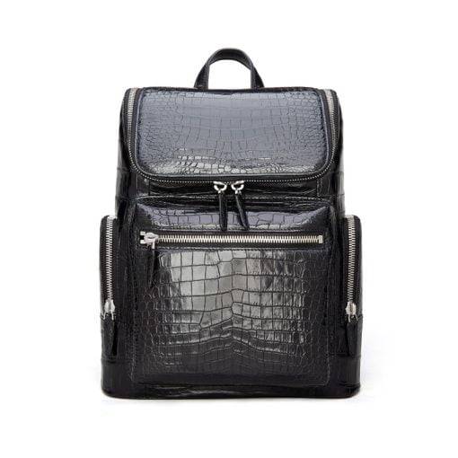 Crocodile Leather Men's Backpack Waterproof Travel Mens Bag