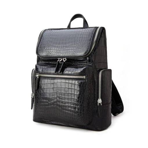 Crocodile Leather Men's Backpack Waterproof Travel Mens Bag - Image 2