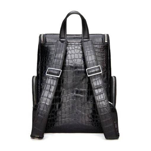 Crocodile Leather Men's Backpack Waterproof Travel Mens Bag - Image 4