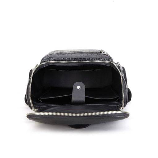 Crocodile Leather Men's Backpack Waterproof Travel Mens Bag - Image 6