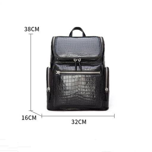 Crocodile Leather Men's Backpack Waterproof Travel Mens Bag - Image 7