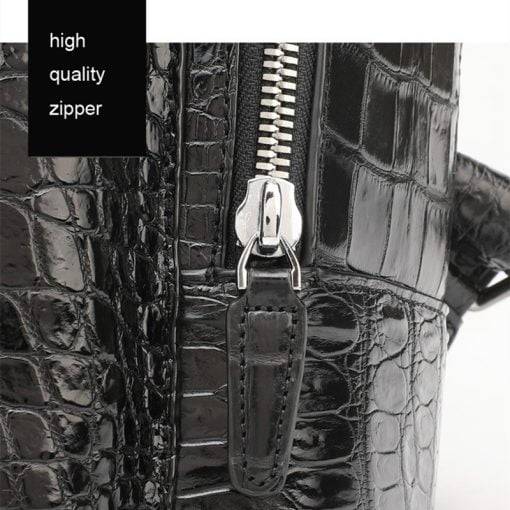 Crocodile Leather Men's Backpack Waterproof Travel Mens Bag - Image 8