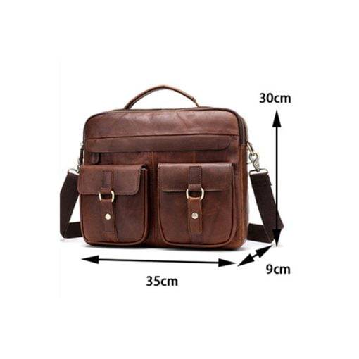Genuine Leather Men's Shoulder Bag Crossbody Retro Messenger Bags - Image 7