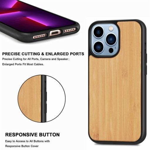 Natural Wood Magnetic iPhone Case for iPhone 15 Pro Max Phone Cover - Image 7