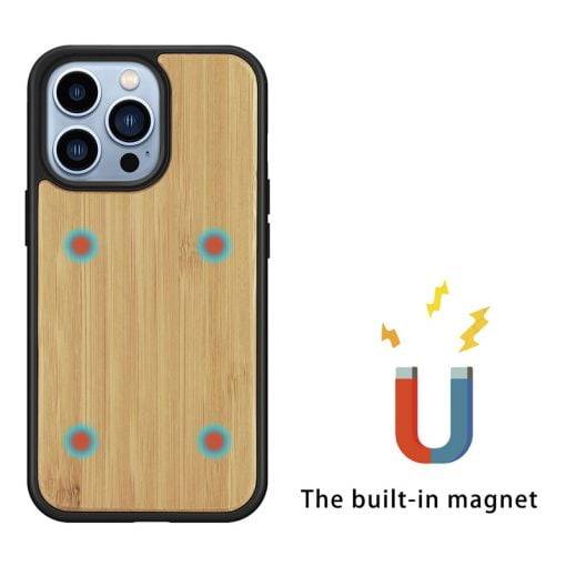 Natural Wood Magnetic iPhone Case for iPhone 15 Pro Max Phone Cover - Image 6