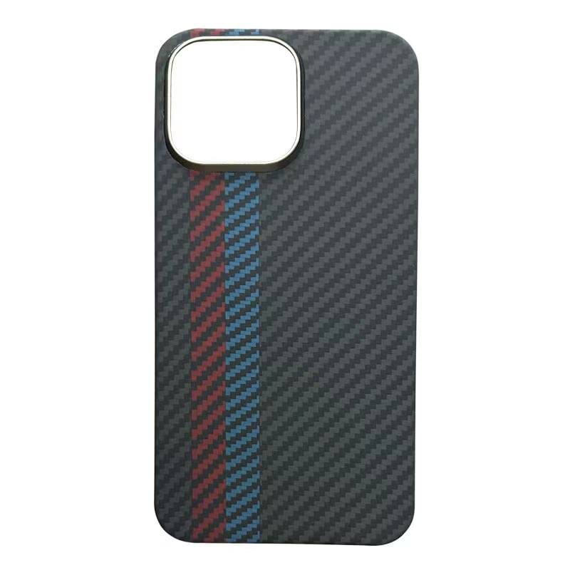 BMW Grip Stand Smooth & Carbon case for iPhone 15 Pro Max - black