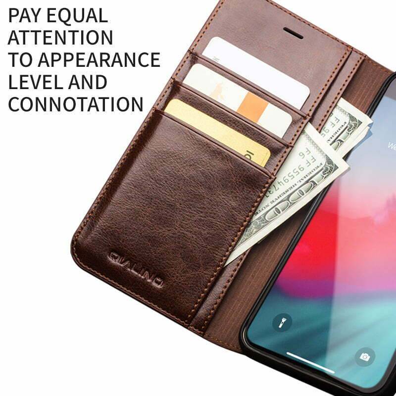 Qialino Classic iPhone 14 Pro Max Wallet Leather Case