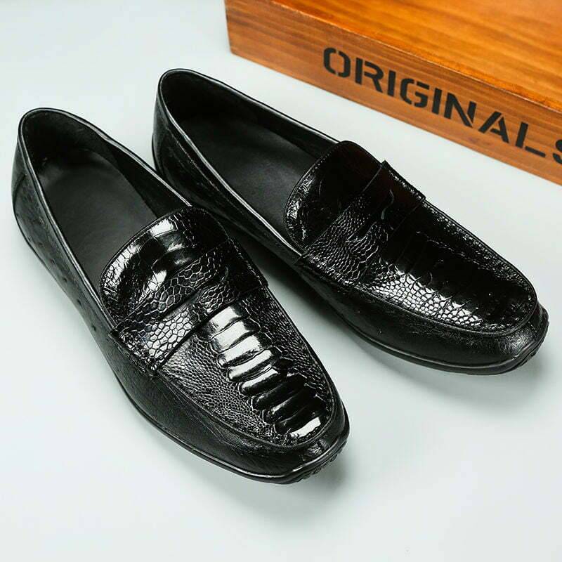 Men's Alligator Leather Slip-On Loafer Shoes