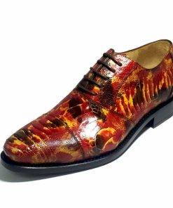Men Ostrich Skin Leather Casual Shoes Loafers